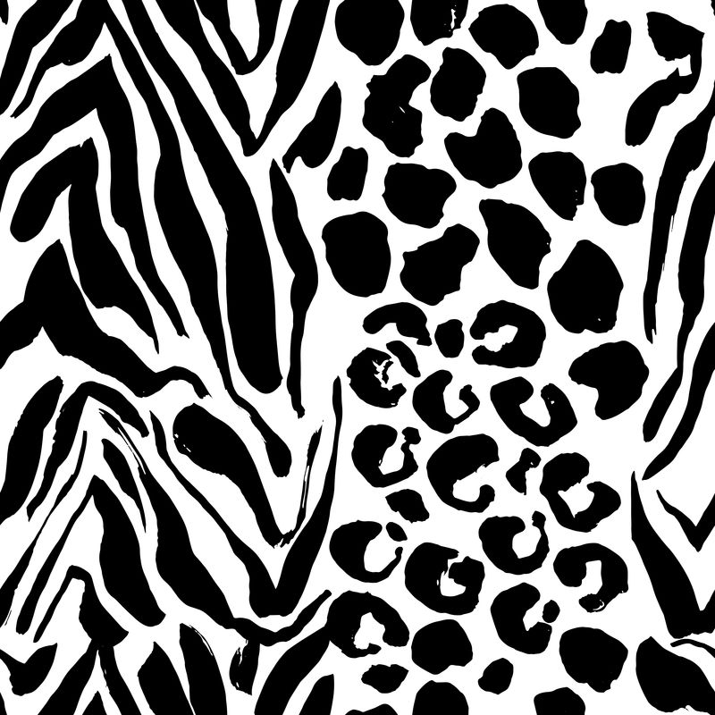 刷涂虎无缝图案黑白相间的豹纹肮脏的背景