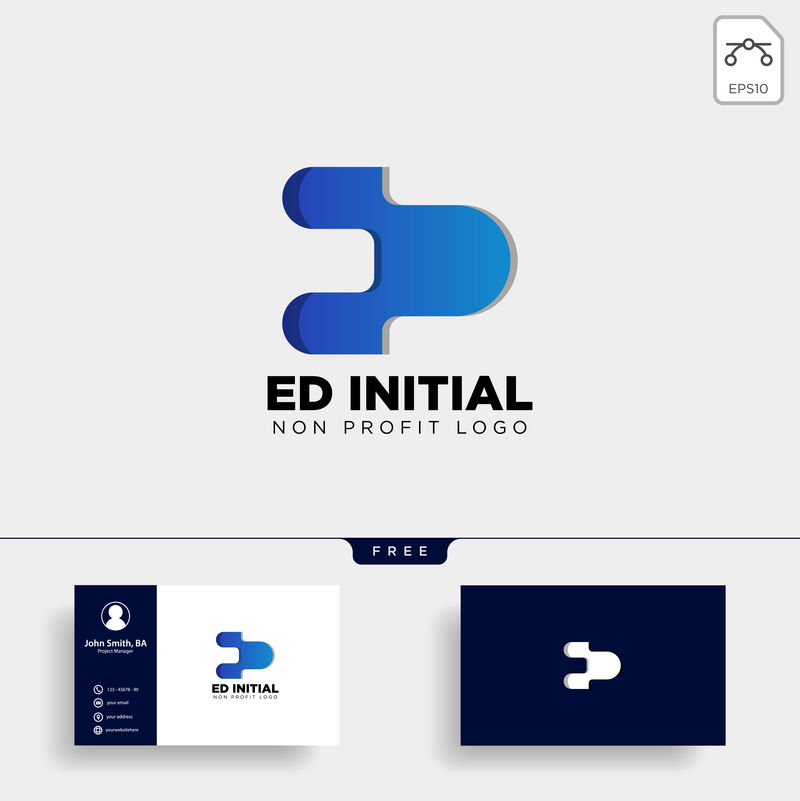 字母e ded创意商务标识模板矢量插图图标元素