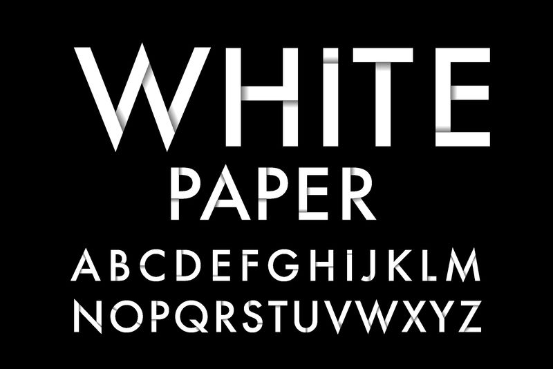 折叠白纸字母表-矢量字体