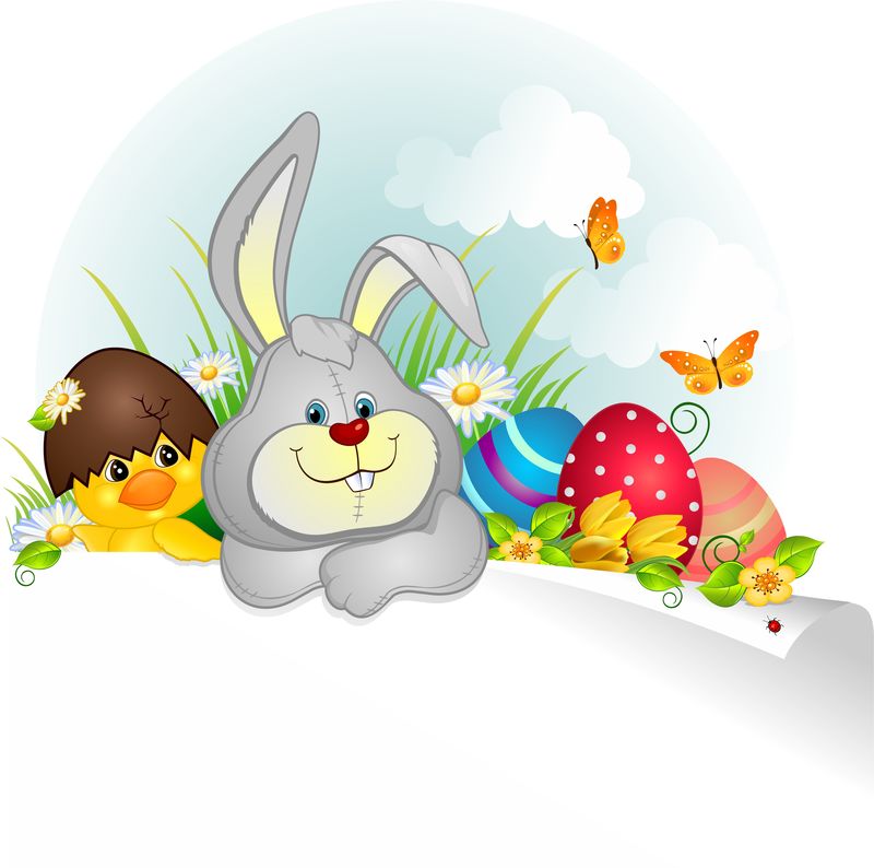 复活节彩蛋和潜伏的兔子主题2