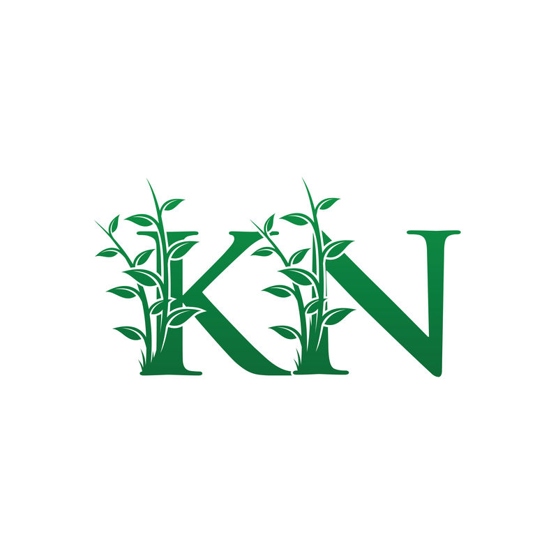 花绿叶KN字母标志