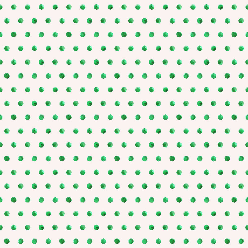 无缝绿色和白色圆点图案