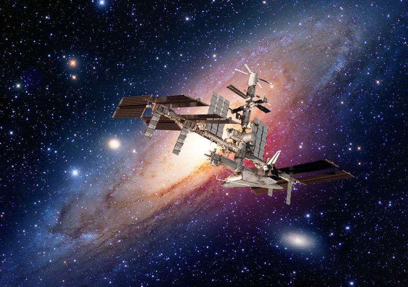 卫星空间站宇宙飞船外银河宇宙这张图片的元素由美国宇航局提供