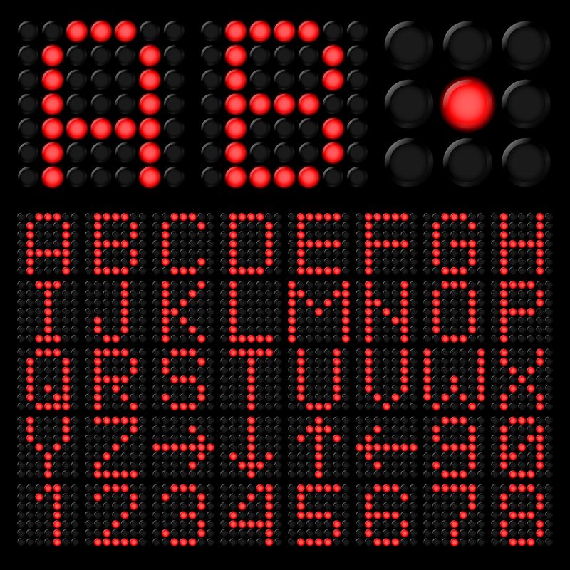光栅版本-红色数字字母和黑色数字字符