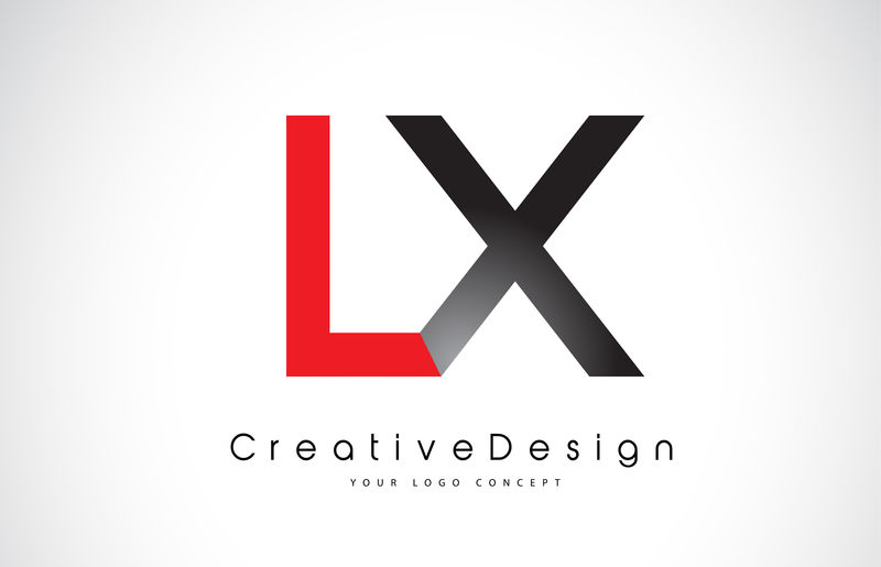 红黑LX L X字母标志设计创意偶像现代乐