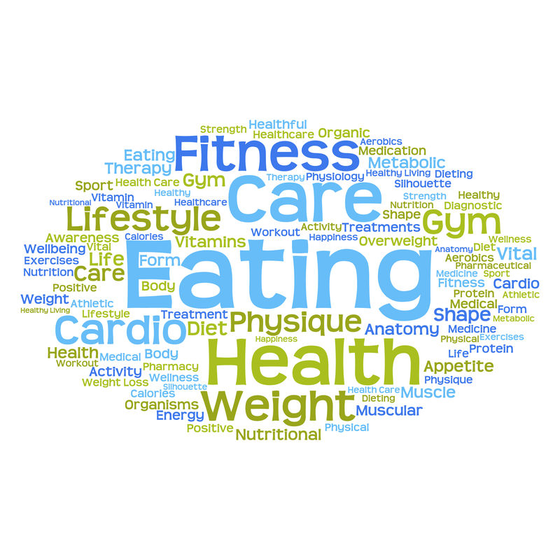 白色背景上的概念或概念抽象词“云”暗喻健康营养饮食健康身体能量医疗健身医疗健身房医学体育心脏或科学