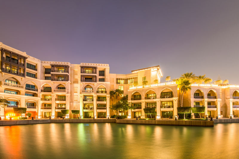 迪拜-2015年1月9日：1月9日迪拜阿联酋Soul al-Bahar灵魂巴哈尔地区深受游客欢迎