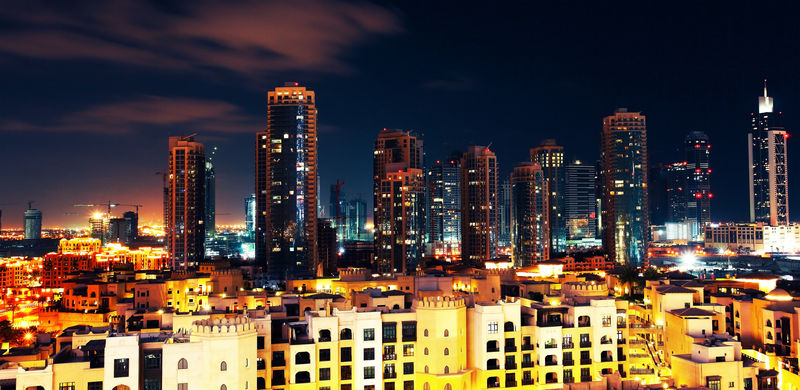 迪拜市中心夜景