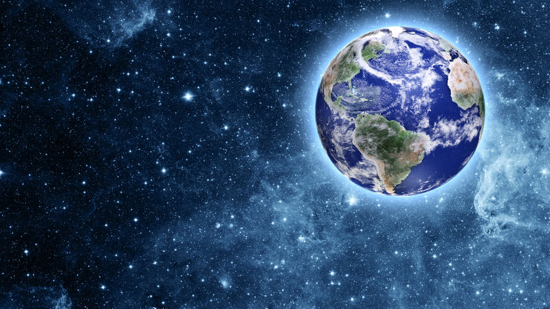 这张由美国宇航局提供的图片中美丽的空间元素中的蓝色行星