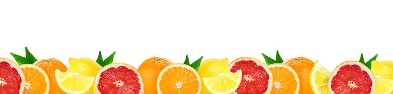 混合柑橘水果拼贴新鲜的彩色水果
