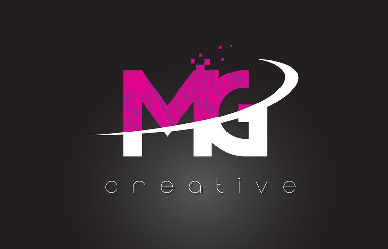 MG M G创意字母设计白粉色