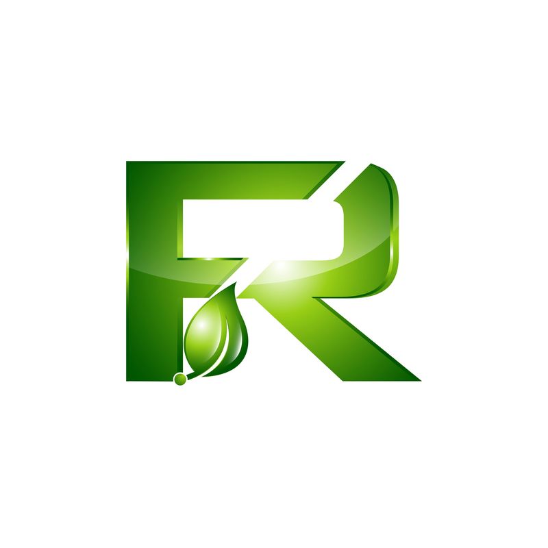 叶字母R标志设计矢量字母R符号矢量为2