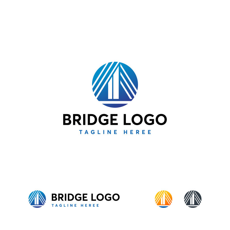标志性桥梁标志设计模板环形桥梁标志模板
