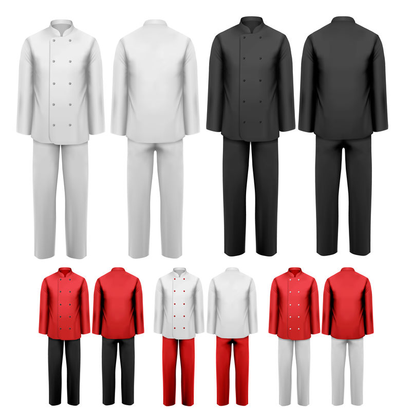 各种工作服的套装矢量图