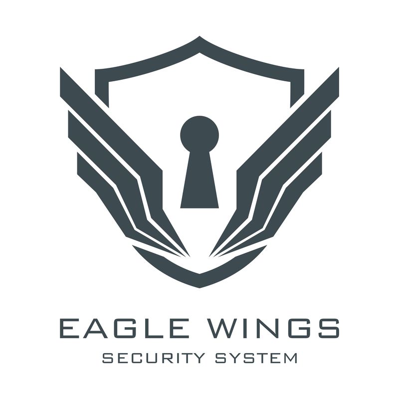 鹰形标识安全标识鹰翼标识安全系统鹰翼标识Sheild标识矢量钥匙孔