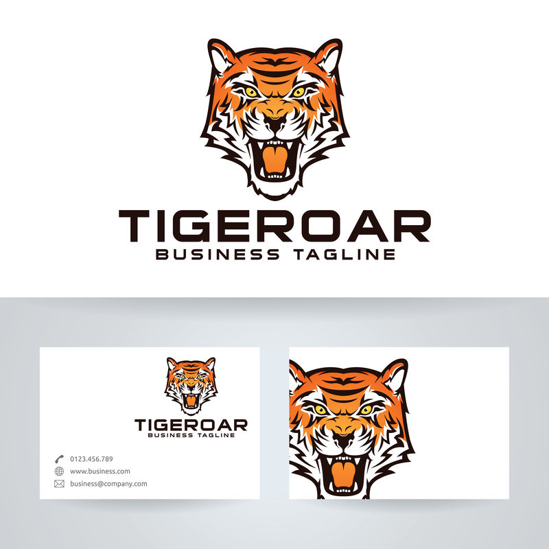 Tiger Roar Vector徽标和名片模板