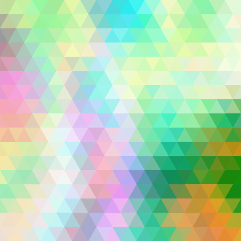 由明亮的三角形元素组成的抽象几何多色背景-矢量图