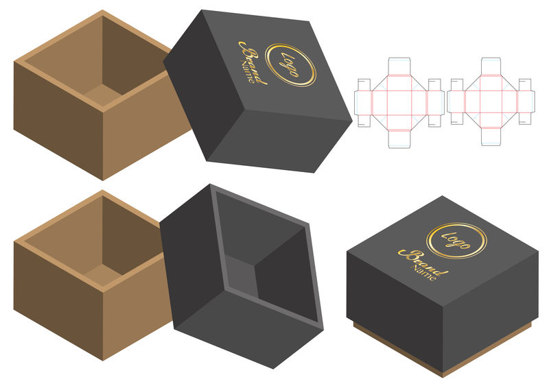 盒包装模切模板设计三维模型