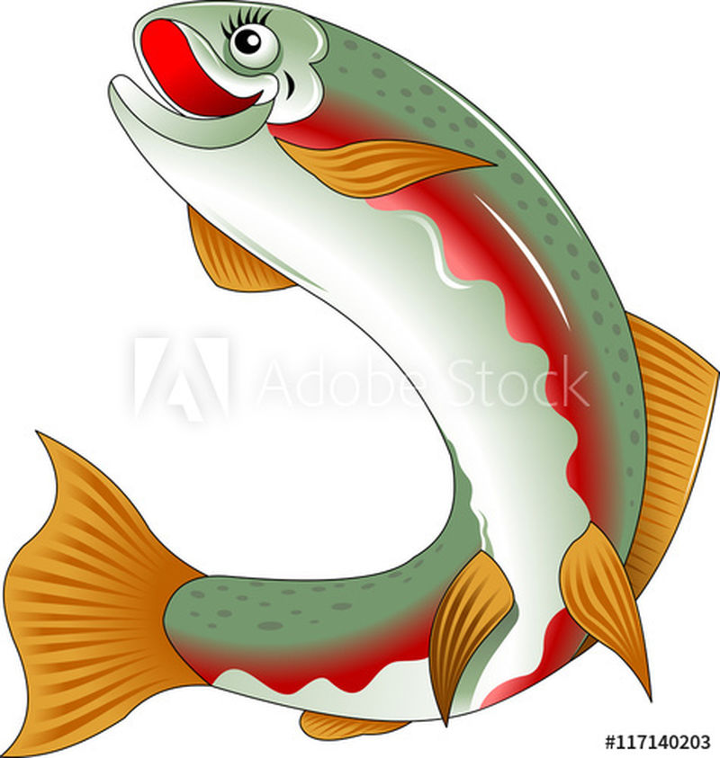 美丽的鲑鱼游过大海-矢量和插图