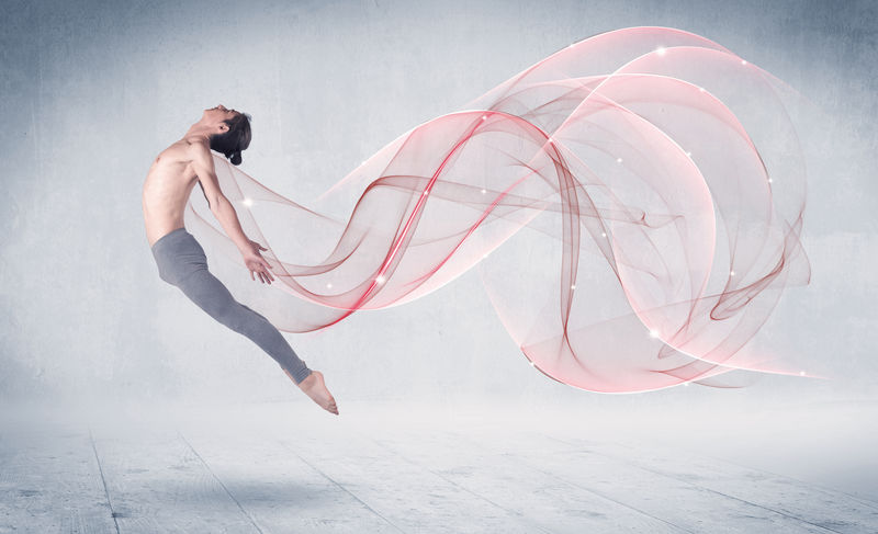 舞蹈芭蕾表演艺术家与抽象漩涡