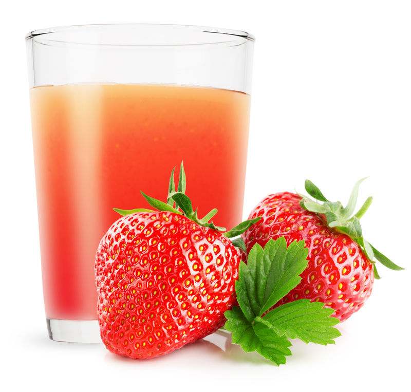 一杯白底草莓汁