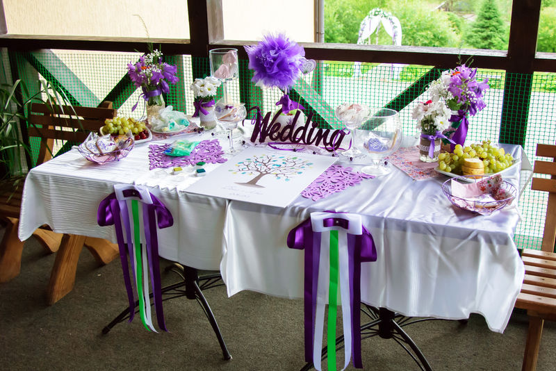 婚礼用品桌子的装饰大写字母风景结婚节日婚礼装饰新郎新娘淡紫色优雅的桌子