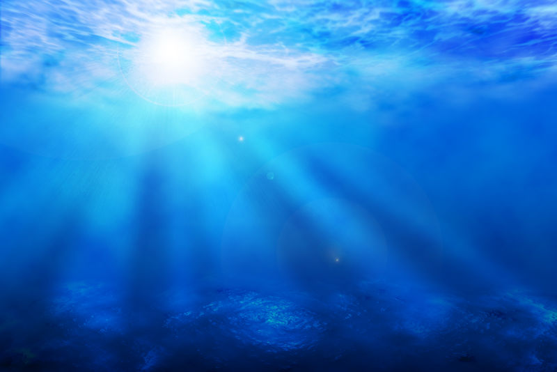 蓝海海底太阳光背景
