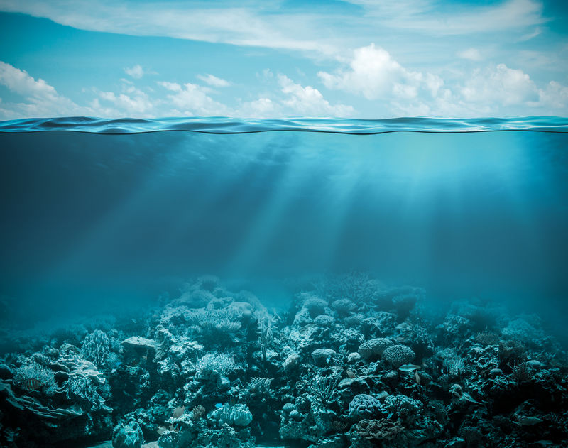 海洋或海洋水下深层自然背景