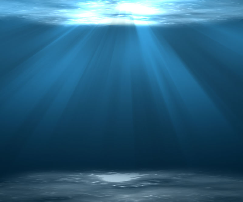 有阳光的深海或水下场景背景