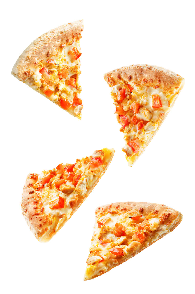 奶酪鸡肉和新鲜番茄片披萨