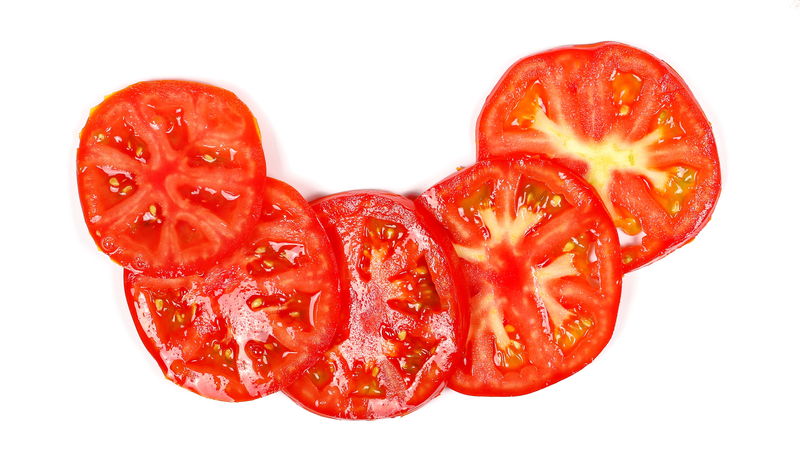 白底鲜红色番茄片