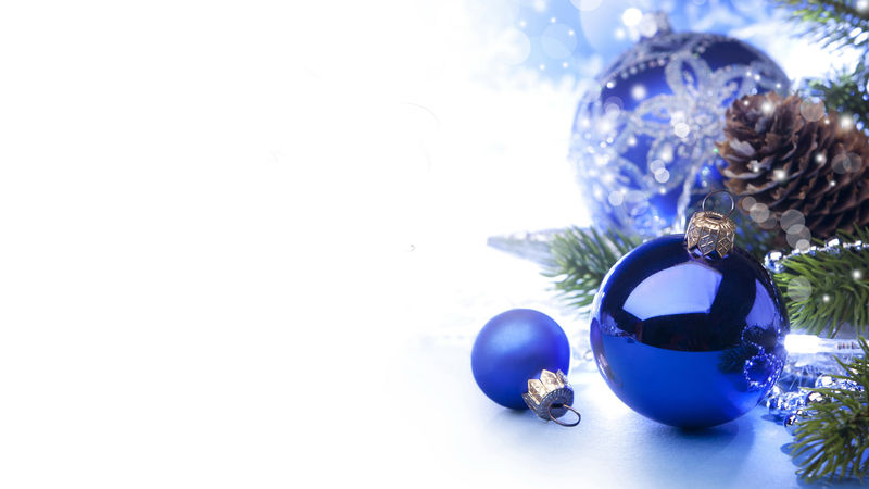 圣诞快乐背景蓝色装饰