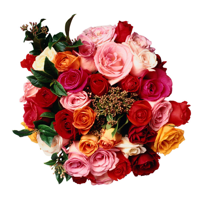 由玫瑰绣球花迷你玫瑰和阿尔斯特罗梅里亚花组成的花卉
