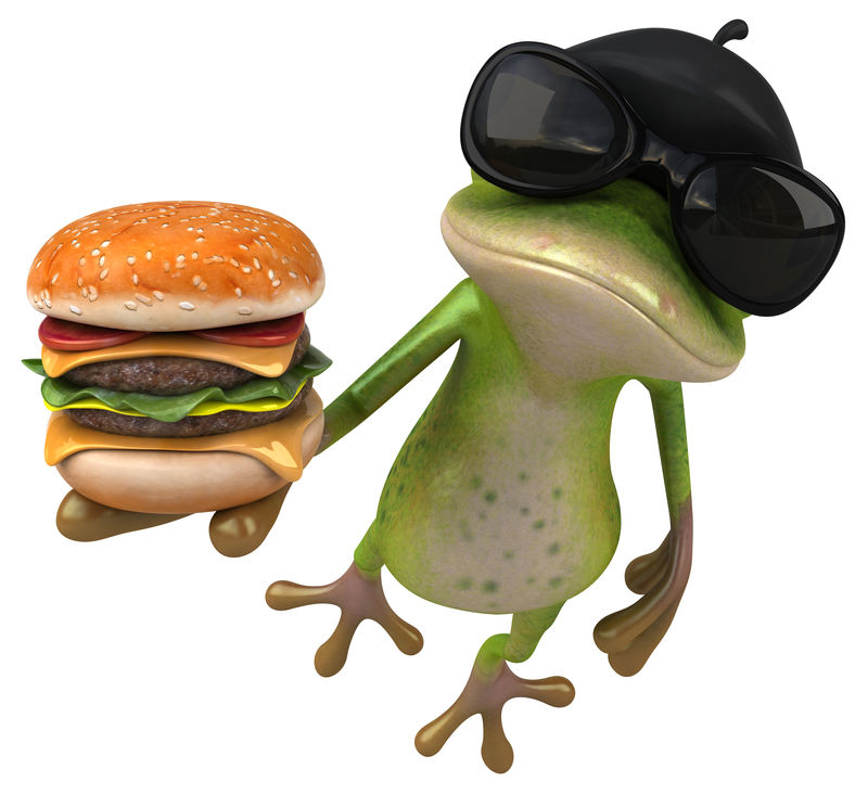 有趣的法国青蛙-3D插图