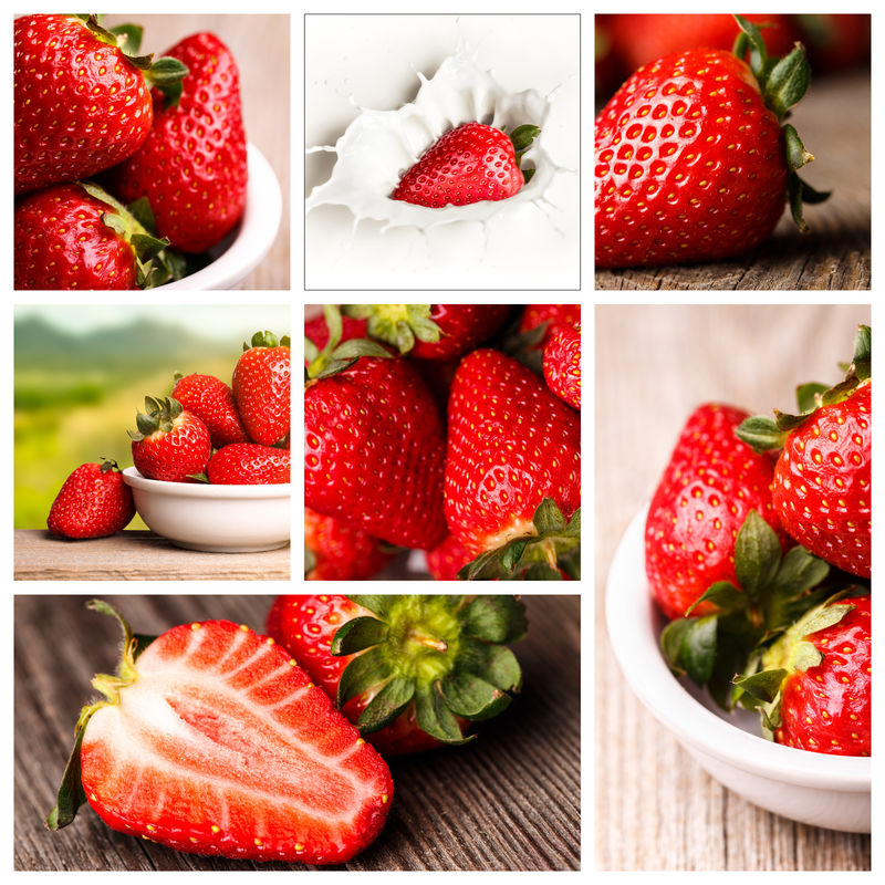 新鲜草莓图片拼贴