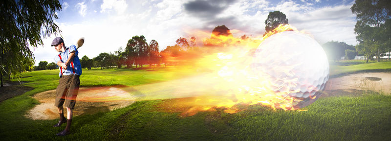 高尔夫球着火了
