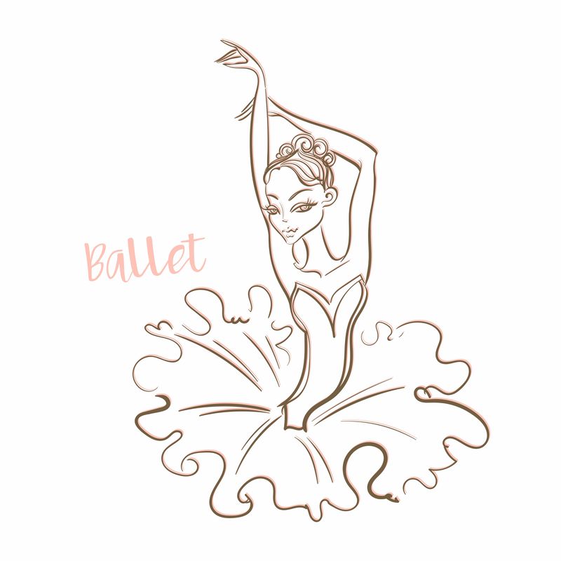 女芭蕾舞演员芭蕾标识类型舞者矢量图
