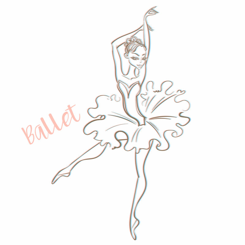 女芭蕾舞演员-芭蕾-标识类型-舞者-矢量图
