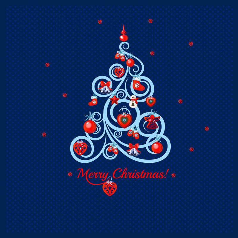 在深蓝色背景上成排的圣诞树的图像