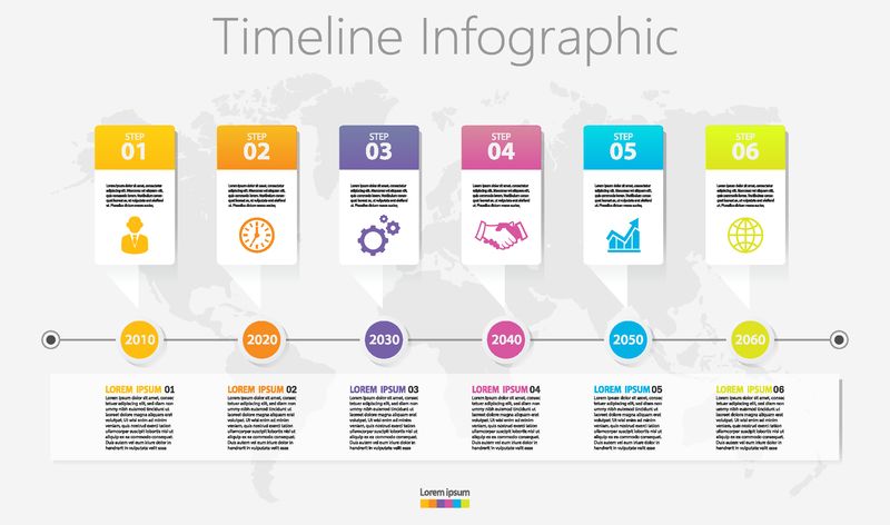业务数据可视化-为抽象背景模板里程碑元素设计的时间线信息图形图标现代图表处理技术数字营销数据表示图矢量
