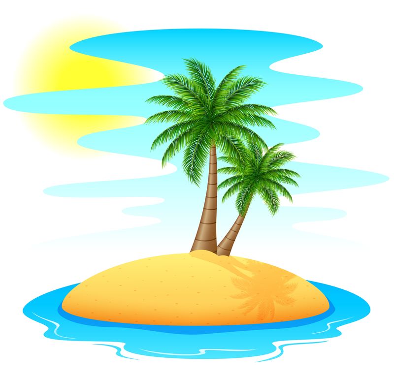 带棕榈树的热带岛屿