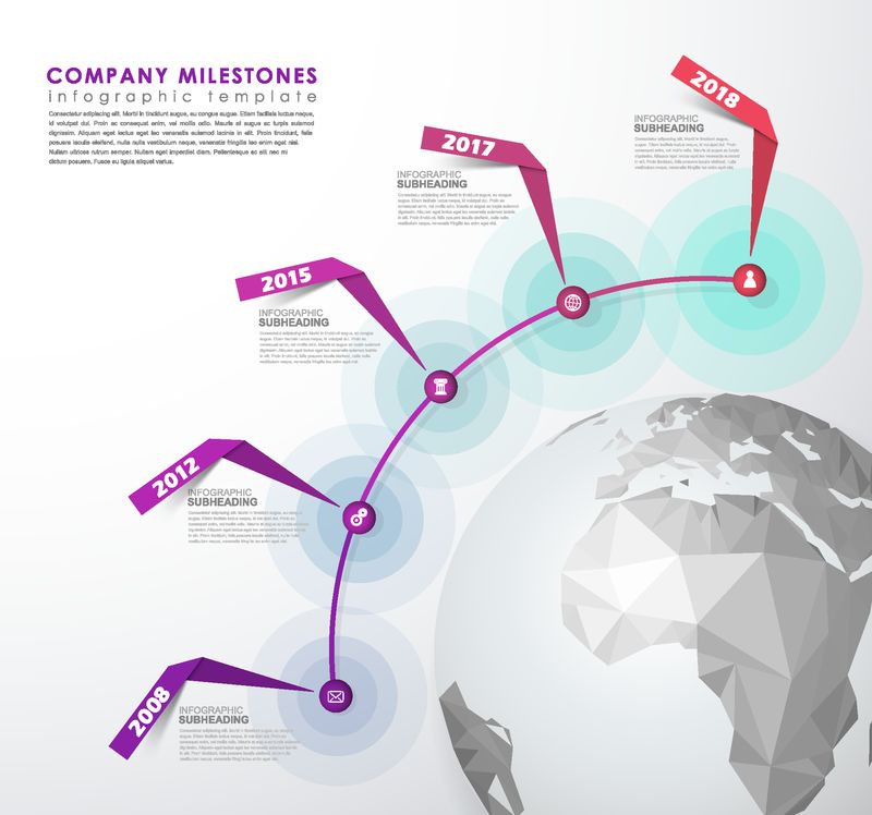 信息图启动里程碑时间线向量模板