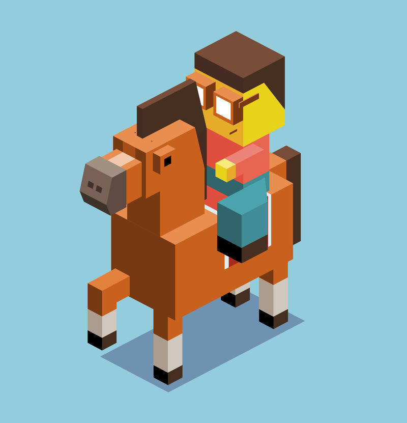 3D像素骑马