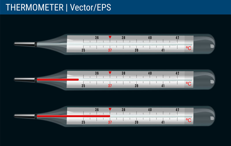 温度计-临床温度计向量