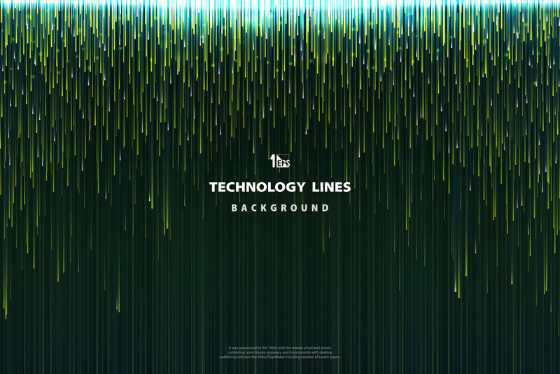 抽象技术元素设计的绿线图案设计