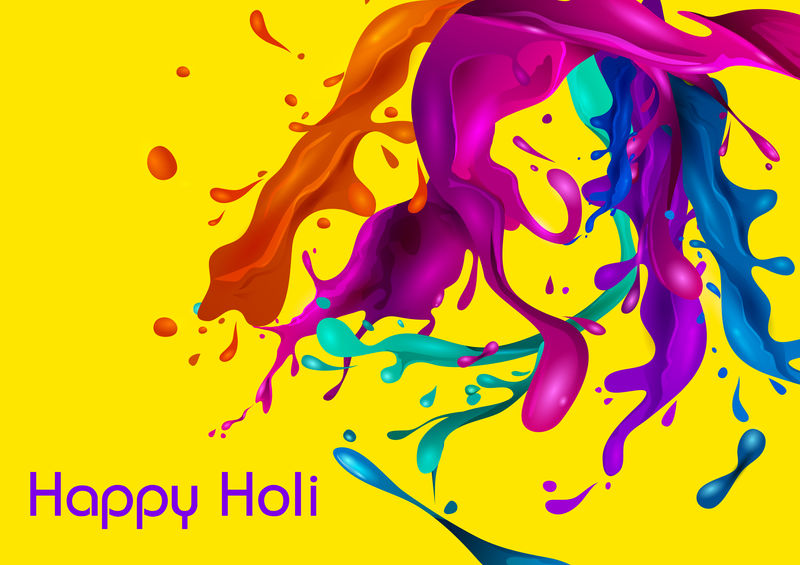 印度色彩节的彩色传统HOI Splash背景