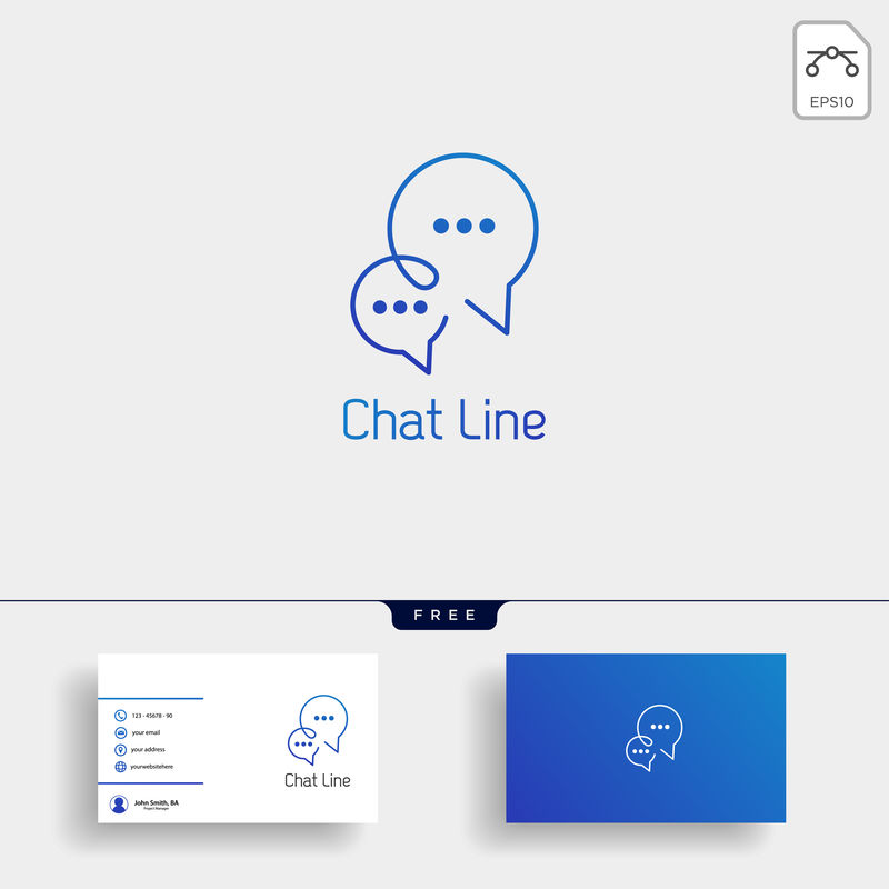 带名片的聊天留言演讲对话徽标模板