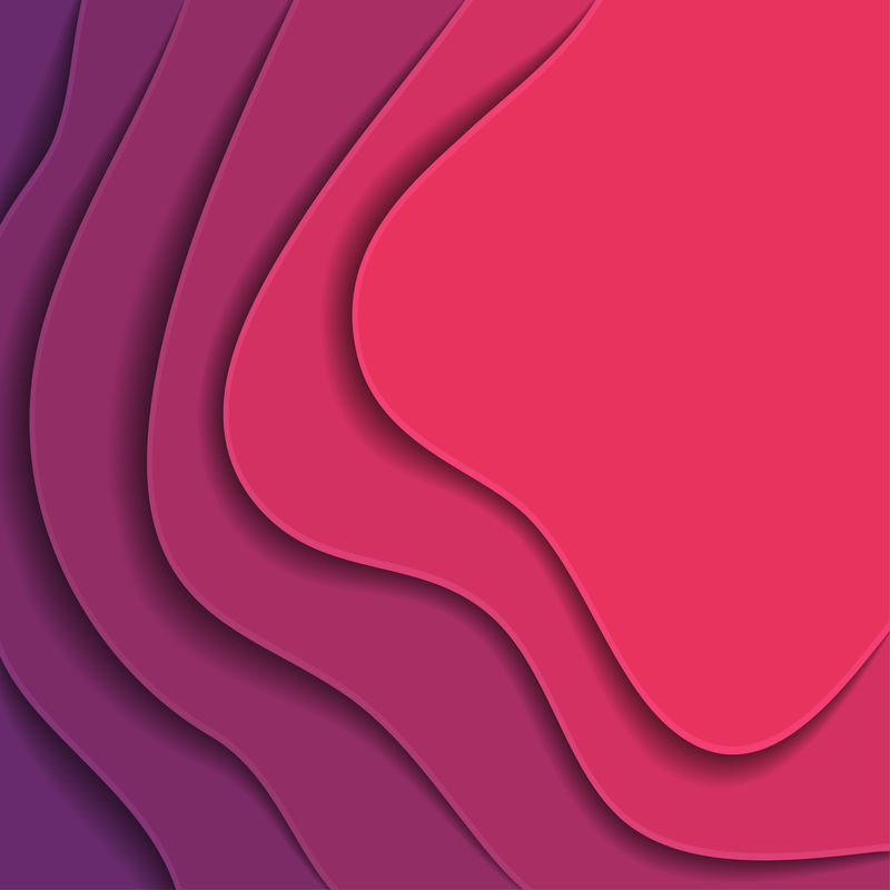 彩色纸波抽象几何背景纹理层次的深浅色调为粉色和紫色