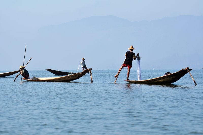 Ngapali-缅甸-2017年1月5日：印度洋渔船-Ngapali海滩是一个海滩-距离缅甸的Thandwe（Sandoway）镇7公里-它是缅甸最著名的海滩之一