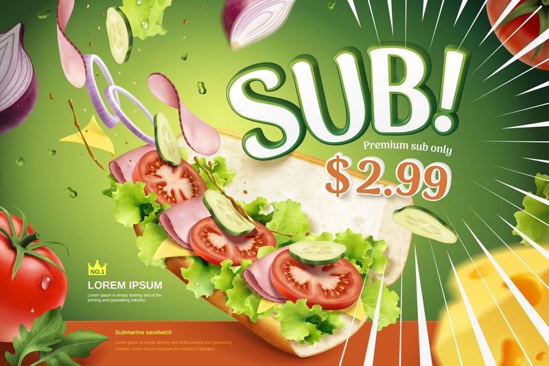 潜水艇三明治的广告